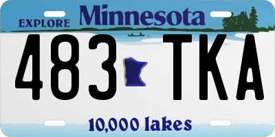 MN license plate 483TKA