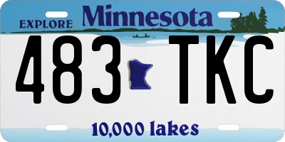 MN license plate 483TKC