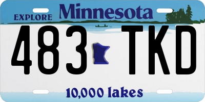MN license plate 483TKD