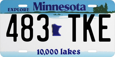 MN license plate 483TKE