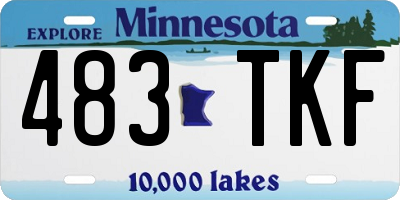 MN license plate 483TKF