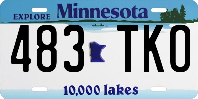 MN license plate 483TKO