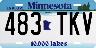 MN license plate 483TKV