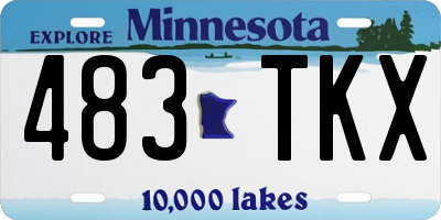 MN license plate 483TKX