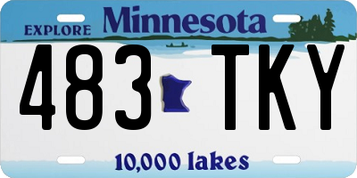 MN license plate 483TKY