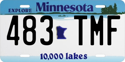 MN license plate 483TMF