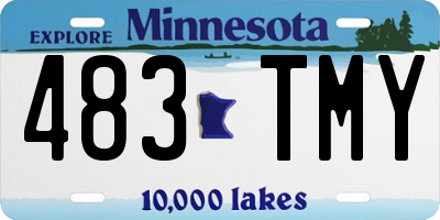 MN license plate 483TMY