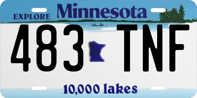MN license plate 483TNF