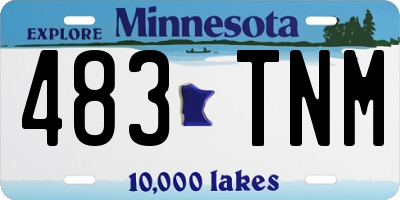 MN license plate 483TNM