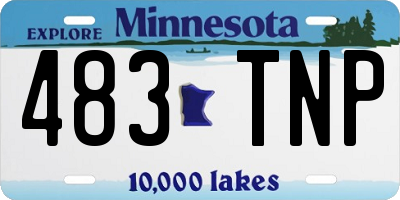 MN license plate 483TNP
