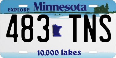 MN license plate 483TNS