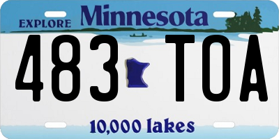 MN license plate 483TOA