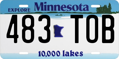 MN license plate 483TOB