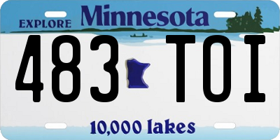 MN license plate 483TOI