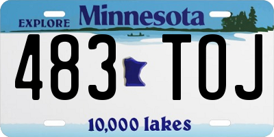 MN license plate 483TOJ