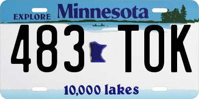 MN license plate 483TOK