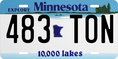 MN license plate 483TON