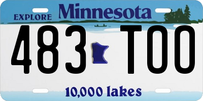 MN license plate 483TOO
