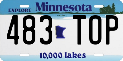 MN license plate 483TOP