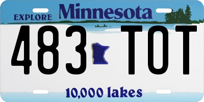 MN license plate 483TOT