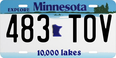 MN license plate 483TOV