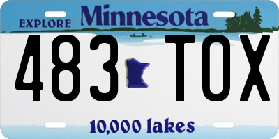 MN license plate 483TOX