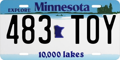 MN license plate 483TOY