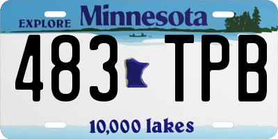 MN license plate 483TPB