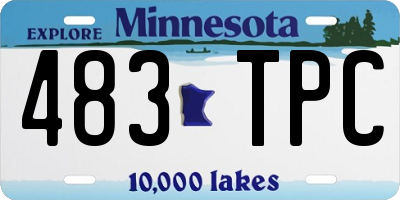 MN license plate 483TPC