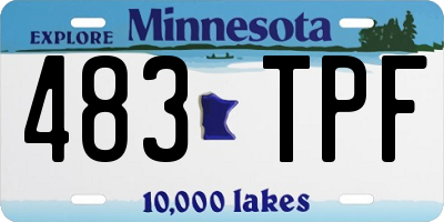 MN license plate 483TPF