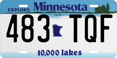 MN license plate 483TQF