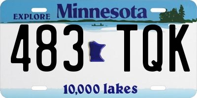 MN license plate 483TQK