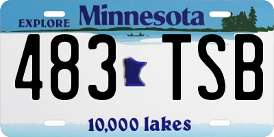 MN license plate 483TSB