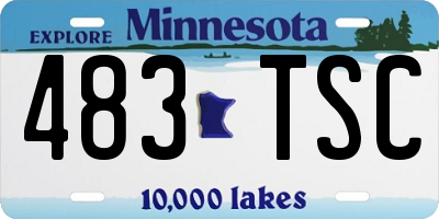 MN license plate 483TSC
