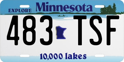 MN license plate 483TSF