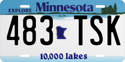 MN license plate 483TSK