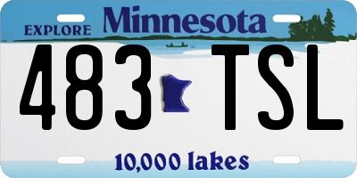 MN license plate 483TSL