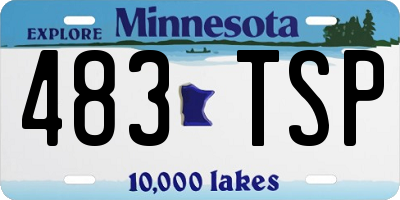 MN license plate 483TSP