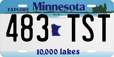 MN license plate 483TST