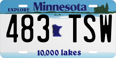 MN license plate 483TSW