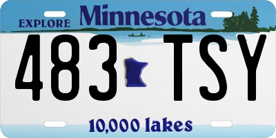 MN license plate 483TSY