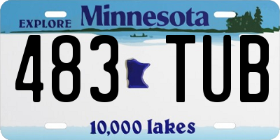 MN license plate 483TUB
