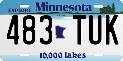 MN license plate 483TUK