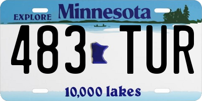 MN license plate 483TUR