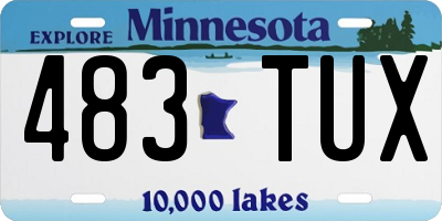 MN license plate 483TUX