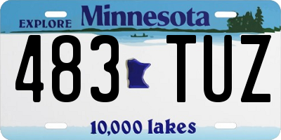 MN license plate 483TUZ
