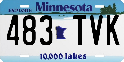 MN license plate 483TVK