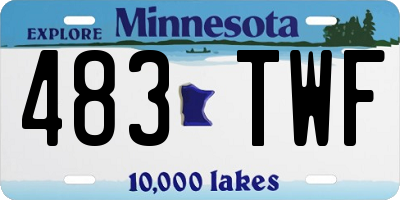 MN license plate 483TWF