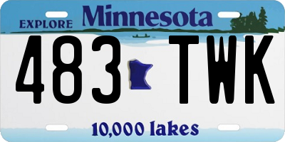 MN license plate 483TWK