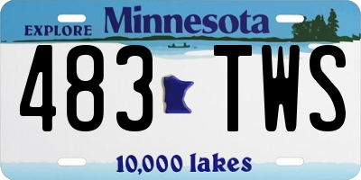 MN license plate 483TWS